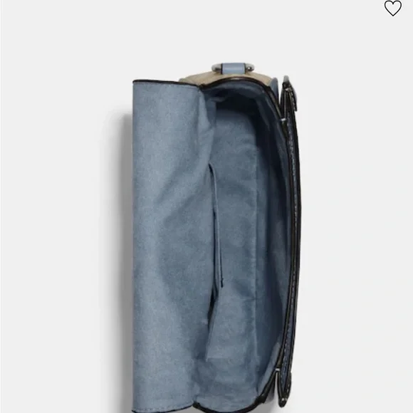 COACH Georgie Saddle Bag In Signature Canvas 
Silver/Light Khaki/Marble Blue - Picture 13 of 15